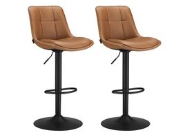 Barhocker 2er Set höhenverstellbar drehbar PU LUNOR