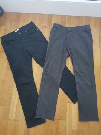 BRAX&WRANGLER Stoff/Chino Hosen, W34 L32, blau/grau wie neu