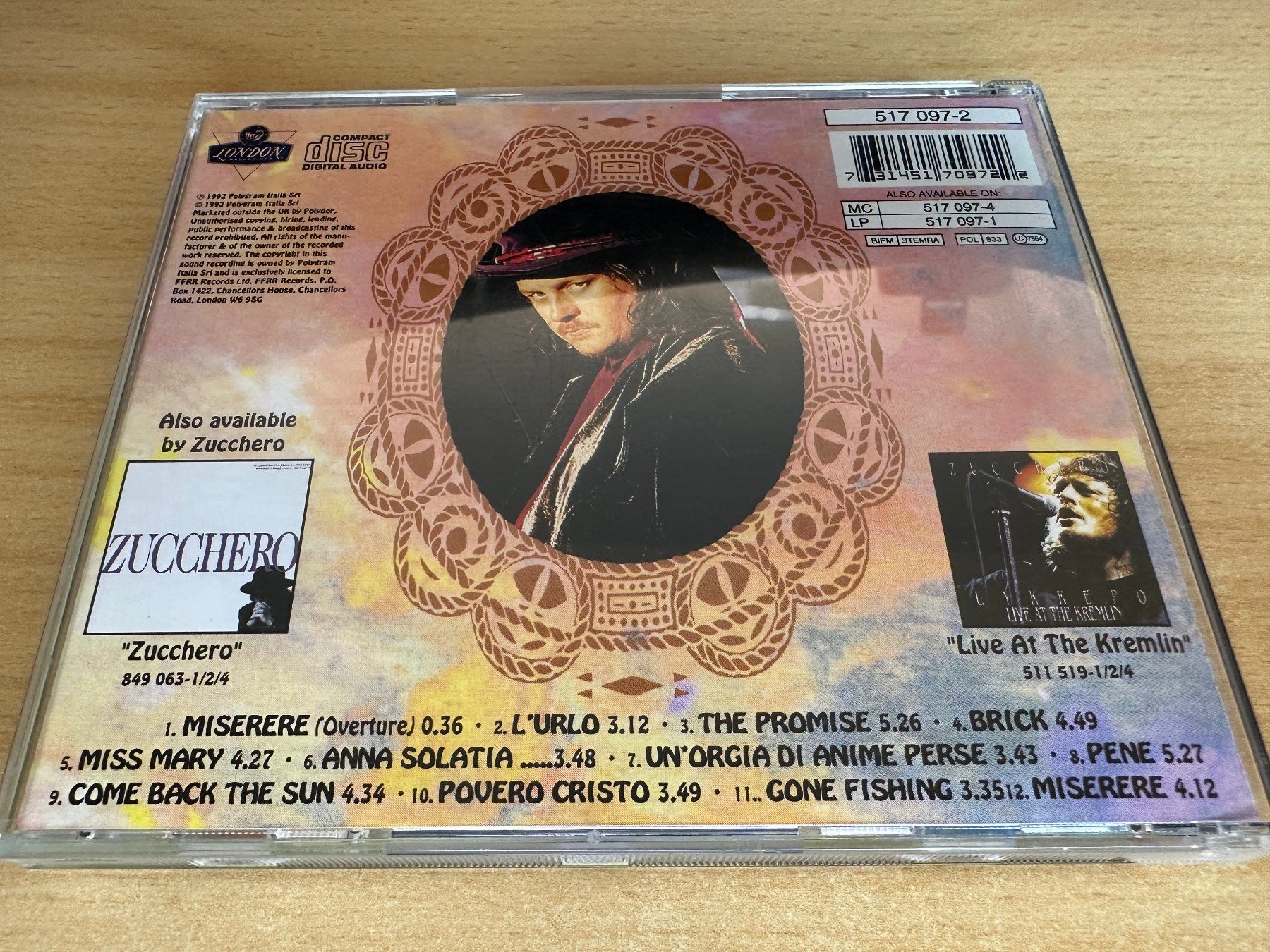 CD: N2 Zucchero – Miserere – Usato da Rikon im Tösstal venduto da Alpenmutz 1