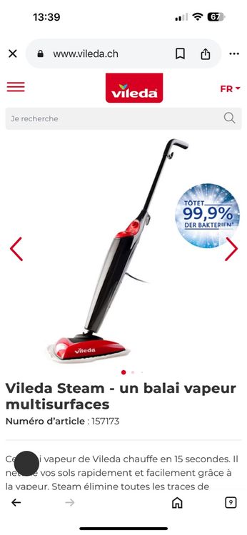 Vileda Nettoyeurs à vapeur: Vileda Steam serpillère à vapeur, idéal pour le nettoyage! – D'occasion à Martigny par gigikro 6