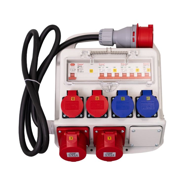 BUZE CEE Stromverteiler 16A 400V – 3 X CEE 400V 16A, IP44, Kompakt, Für Baustelle & Garten