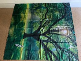 Neu, Duschvorhang 180 x 180 cm, Wald, Baum, Sonne