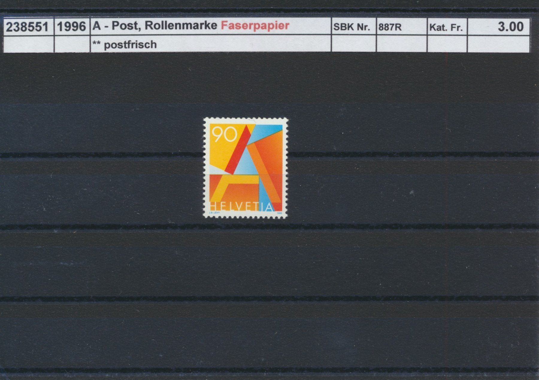 Tous les timbres: 1999 "A-Post - Rollenmarke", Faserpapier, ** postfrisch – Neuf (Voir description) à Winterthur par Zupogeru
