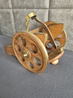 Flaschenkarren Holz Messing, Flaschenständer