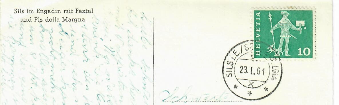 Cartoline postali: Sils im Engadin  (Eckbug o.r.) – Usato da Hochdorf venduto da Ziegel-16 1