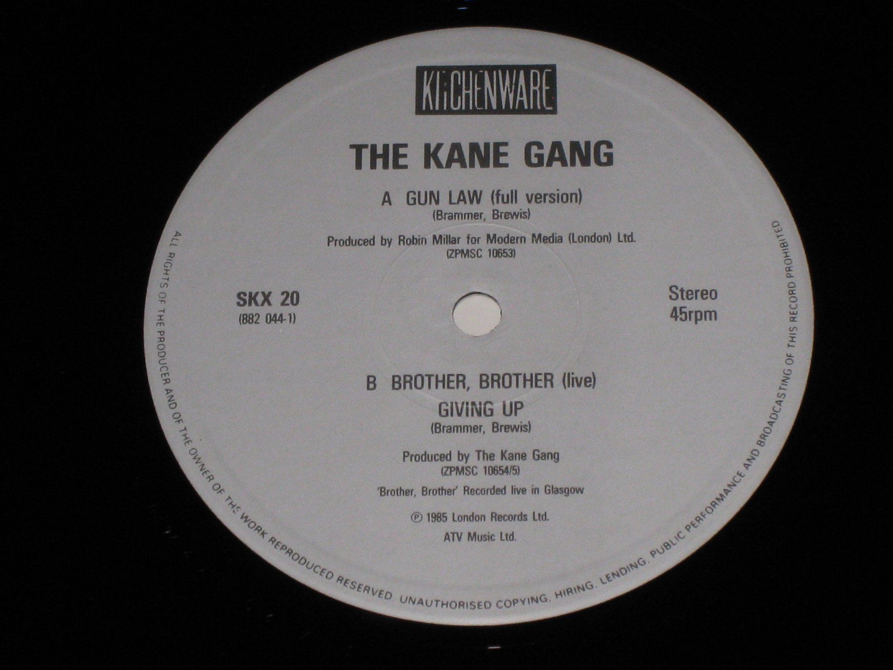 Dischi in vinile: MAXI - THE KANE GANG - GUN LAW – Usato da Steckborn venduto da Quo7 2
