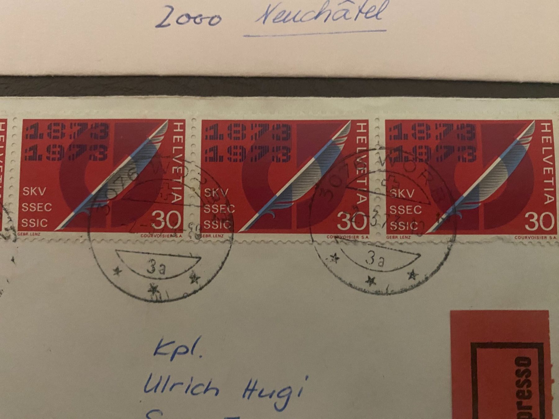 Enveloppes & pochettes d'envoi: 2 Briefe Schweiz Eilsendung frankiert gebraucht – D'occasion à matten b. interlaken par jfran17 4