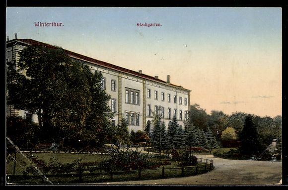 Cartes postales: AK Winterthur, Passanten im Stadtgarten – D'occasion à Berlin par bartko-reher