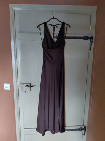 Satin Kleid in Braun - ZARA gr. XS
