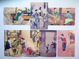 7 DRUCKE China leicht erotische Motive 18 x 11 cm