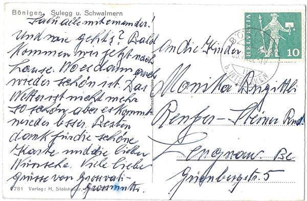 Cartoline postali: Bönigen Sulegg und Schwalmern – Usato da Olten venduto da clotaldi 1