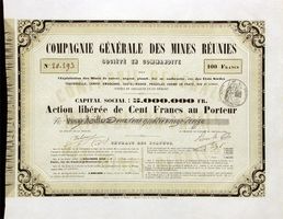 Compagnie Générale des Mines Réunies - 1855