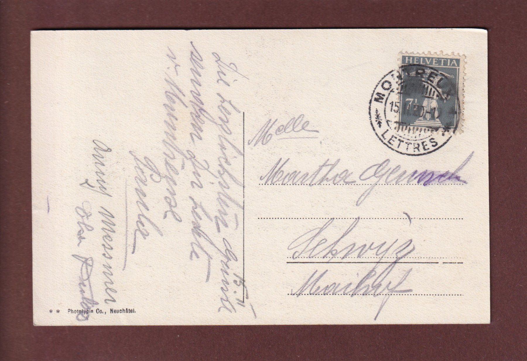 Cartoline postali: MONTREUX depuis Glion - 1920 – Usato da Pully venduto da nicecards 1