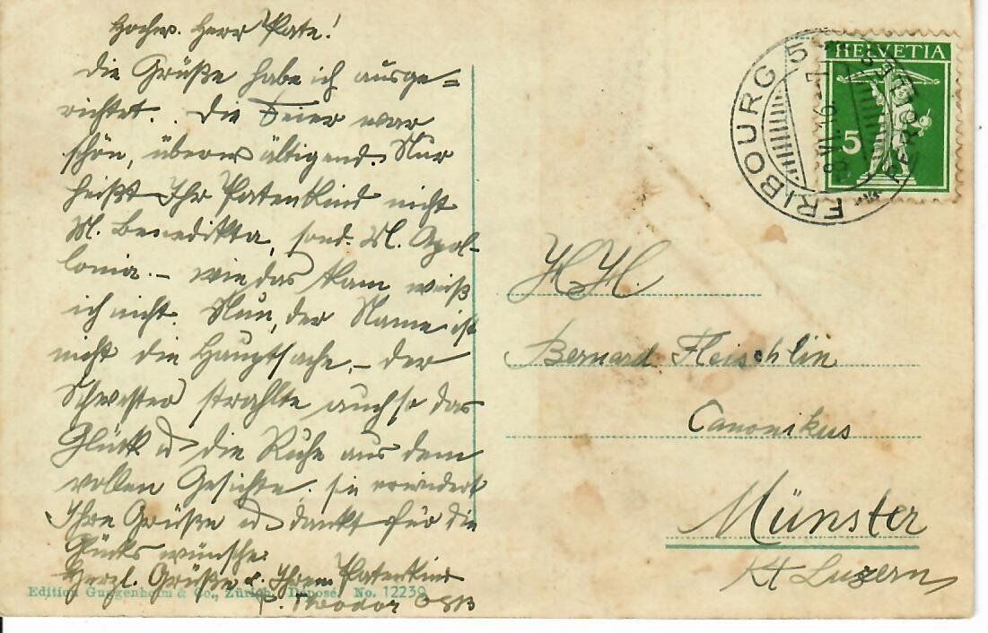 Cartoline postali: Fribourg – Usato da Hochdorf venduto da Ziegel-16 1