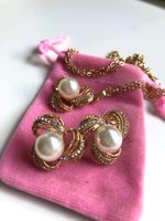 Perlen Set Ohrstecker & Kette mit Anhänger