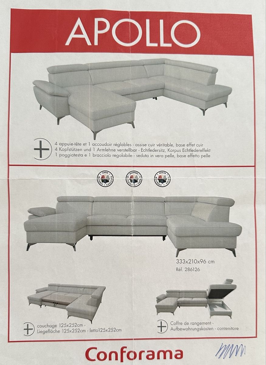 Divani: Ecksofa Echtleder mit laufender Garantie – Usato da Bülach venduto da Db27 3