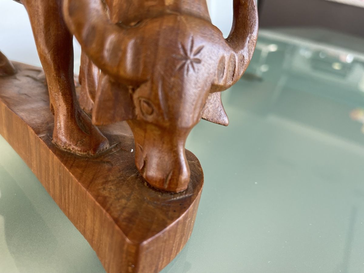Statuette: Dekofigur -. Ochse / Bulle aus Holz – Usato da Kehrsatz venduto da bianca69 3