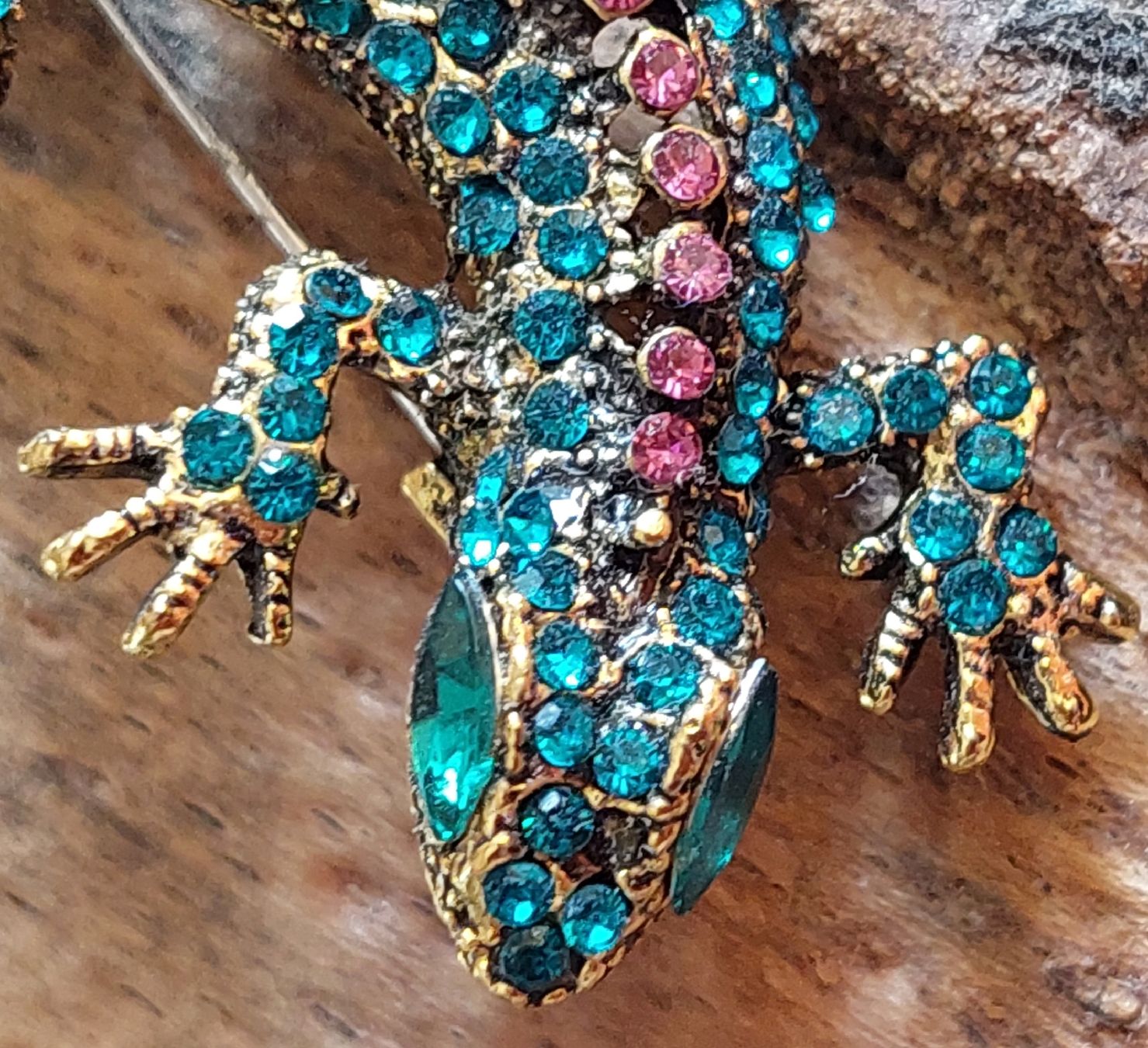 Spille & Fermagli: Schöne Brosche Echse / Eidechse mit Strass – Usato da Oberwil BL venduto da Kukkaniitty 6