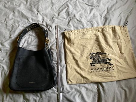 Burberry Hobo Bag Leder Schwarz