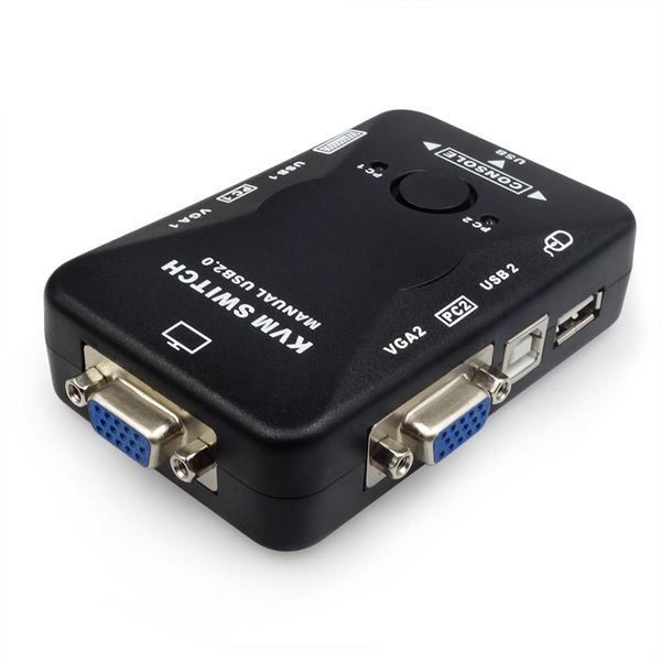 Microsoft Cavi: 2fach KVM Switch Mini Umschalter USB VGA kompakter KVM Switc – Nuovo e nell'imballaggio originale da Buchs SG venduto da myeasyshop