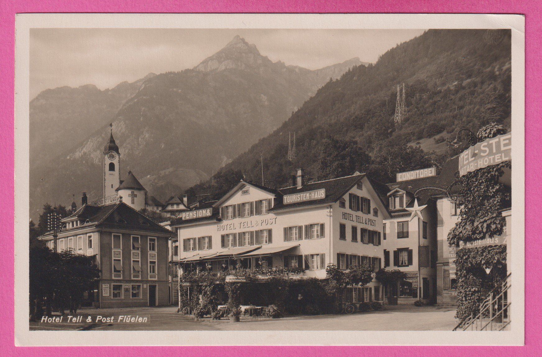 Cartoline postali: Flüelen Hotel Tell & Post – Usato da Einsiedeln venduto da dillie