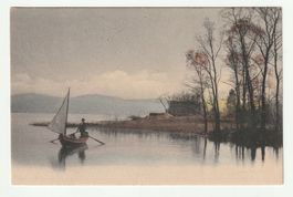 Alte AK Segelboot auf Zürichsee, Stempel Horgen 24.01.1907