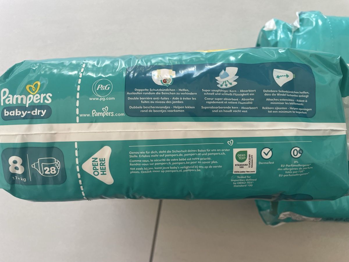 Pampers Secchi per pannolini & Pannolini: Pampers 8 – Nuovo (secondo la descrizione) da Rüti ZH venduto da Tal_ga6N 4