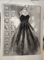 Gemälde mit schwarzem Kleid