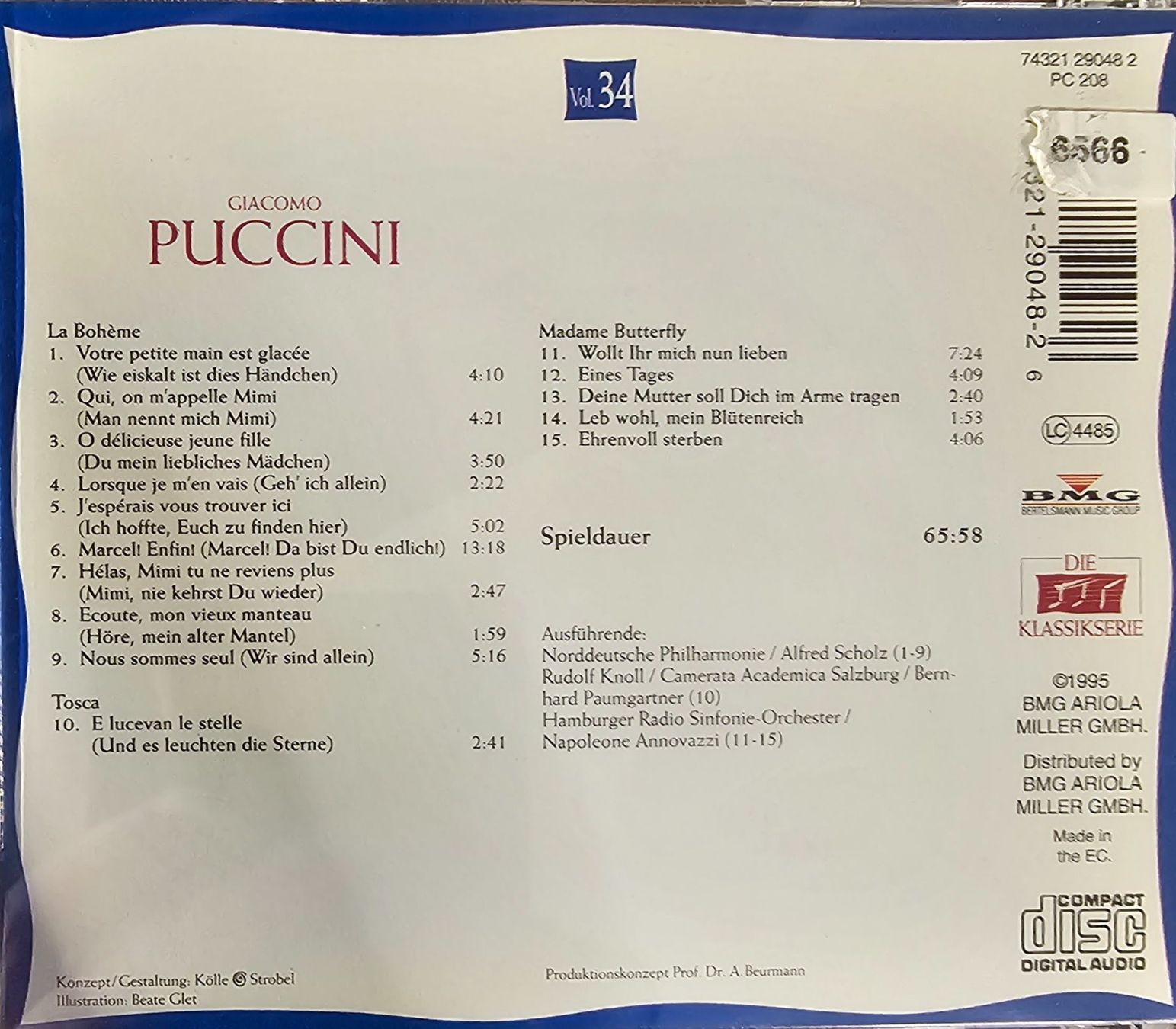 CD: Giacomo Puccini Vol. 34 – Usato da Wahlen b. Laufen venduto da Cg10 1