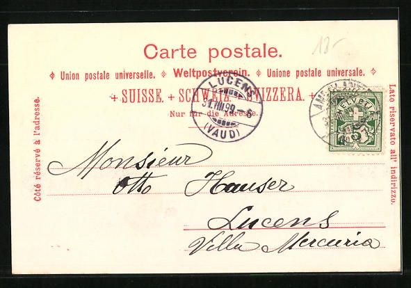 Cartoline postali: AK Payerne, Vue Générale, 1899 – Usato da Berlin venduto da bartko-reher 1