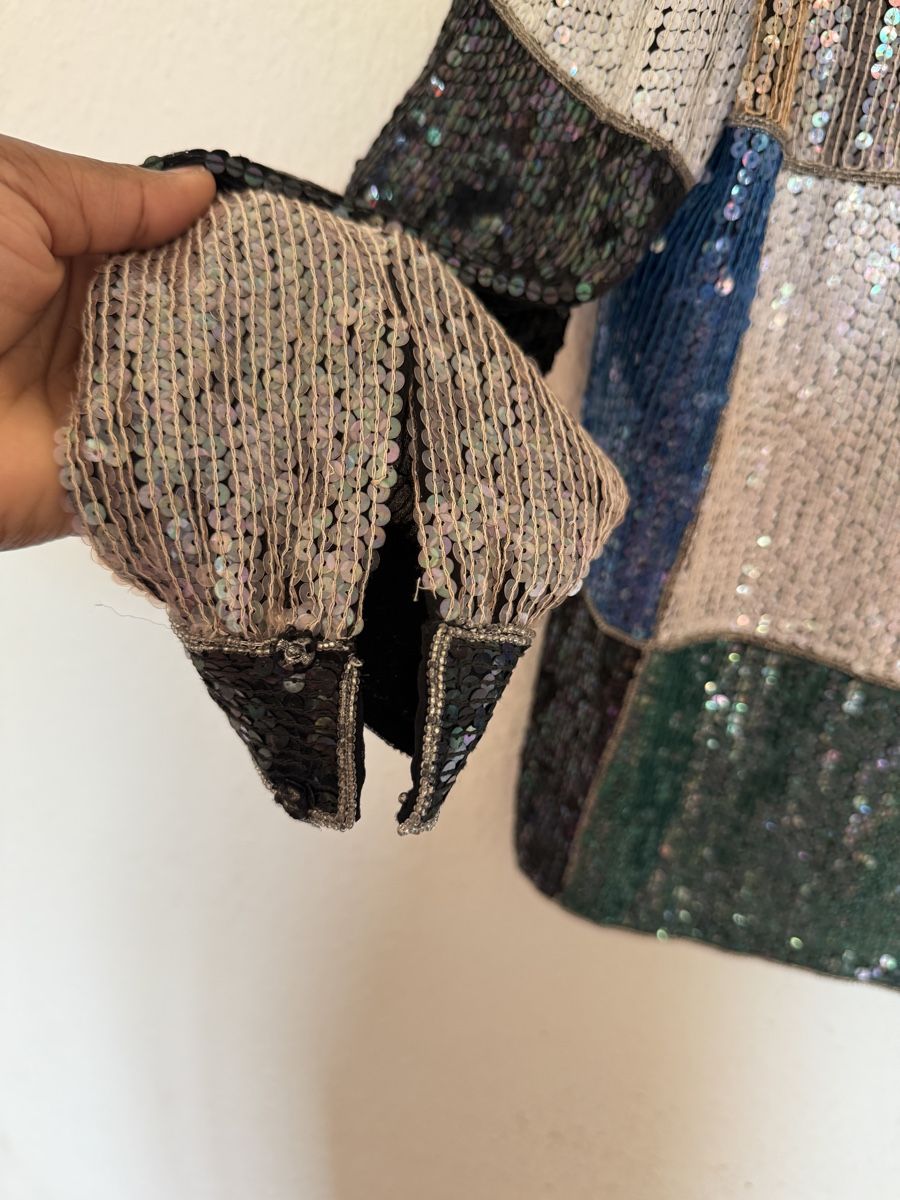 Giacche: Vintage Frank Usher London 100% Silk Multicolor Sequin Patch – Nuovo (secondo la descrizione) da Versoix venduto da pen_6hgs 7