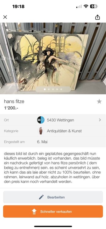 hans fitze bild Kaufen auf Ricardo