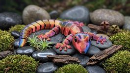Beweglicher Gecko - Rainbow Optik
