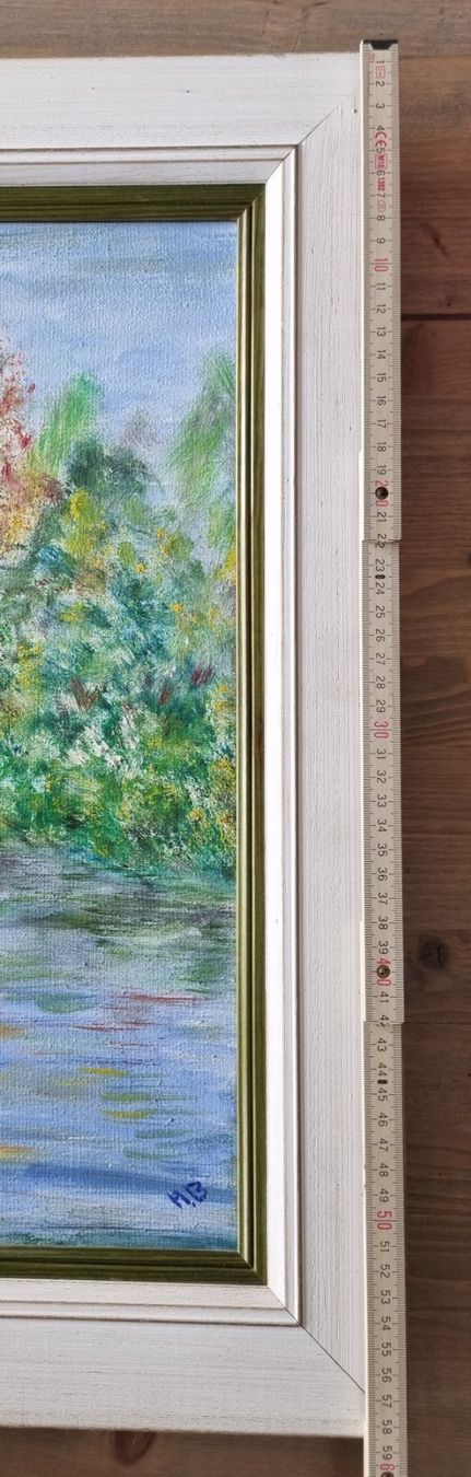 Tele & Cornici: Lumineuse toile de paysage, signée – Usato da Grand-Lancy venduto da Evelyne010 7