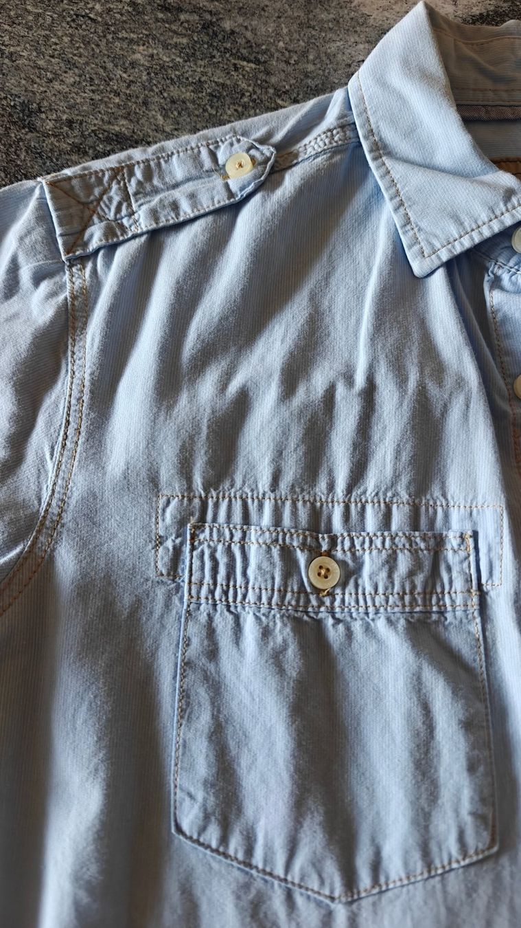 Next Camicie: Next Kurzarmhemd Herren Gr. S Hellblau Baumwolle – Usato da Zürich venduto da kr_span_99 1