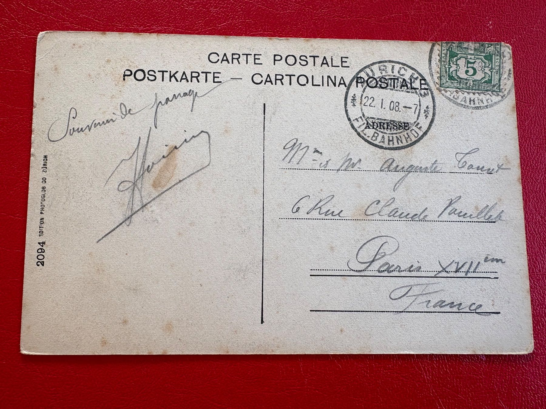 Cartoline postali: 1908 / Zürich - Bahnhofstrasse / Tram – Usato da St-Légier-La Chiésaz venduto da Theo005 1