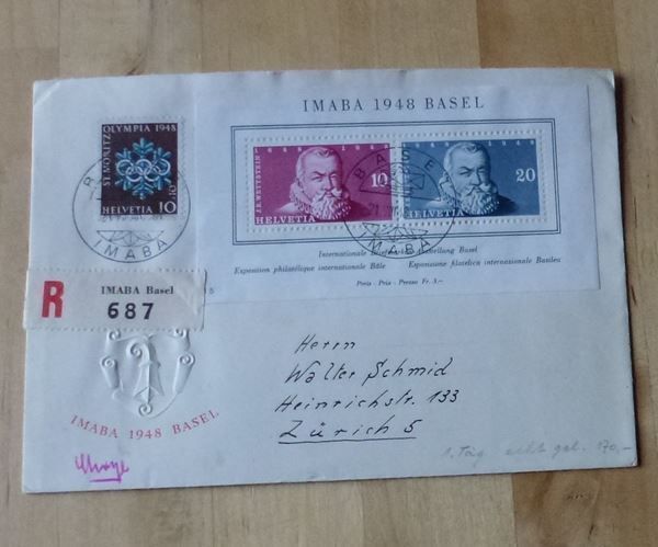 Alle Briefmarken: FDC ++ IMABA 1948 Basel – Gebraucht aus Walkringen von Casablanca777