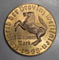 Seltene 5 Millionen Mark Münze, Provinz Westfalen 1923