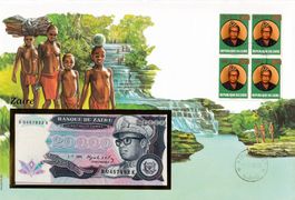 Grosser Banknotenbrief  Zaire