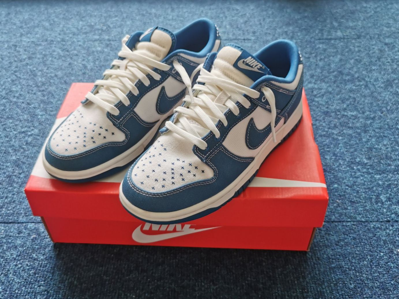 Nike Scarpe da uomo: Nike Dunk Low Industrial Blue Sashiko, Gr. 41 – Nuovo e nell'imballaggio originale da Kindhausen venduto da hommytilfiger