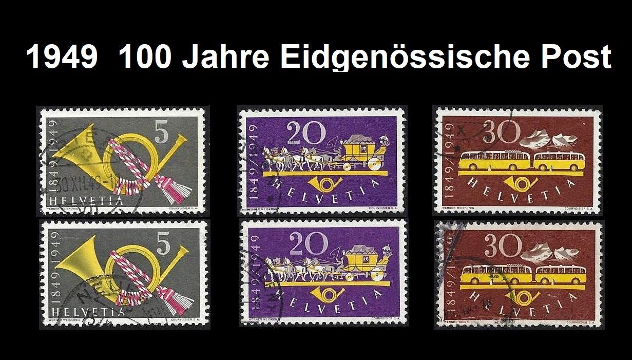Tutti i francobolli: 1949 100 Jahre Eidgenössische Post – Usato da Baar venduto da miam8