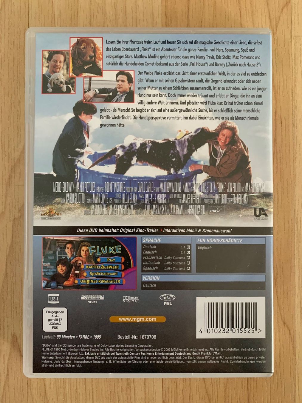 Tutti i DVDs: Fluke (1995, DVD) – Usato da Sissach venduto da BeetleMouse 1