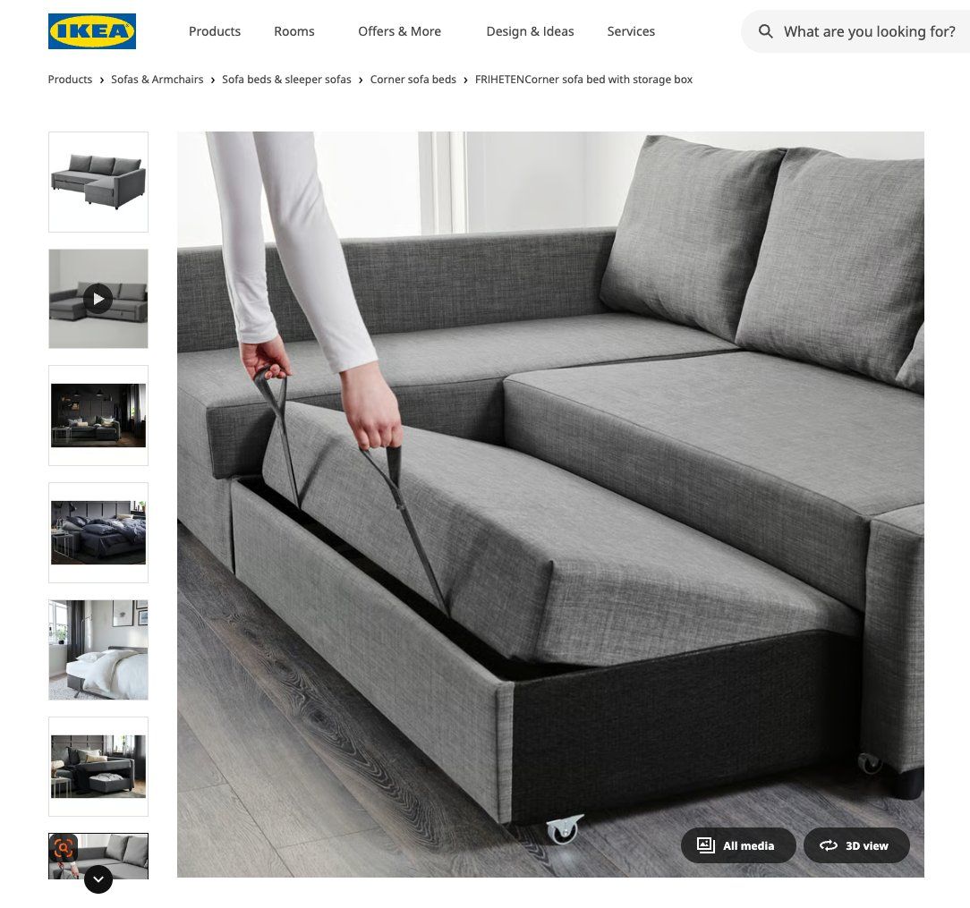 Ikea Divani: IKEA FRIHETEN Ecksofa Schlafsofa mit Stauraum dunkelgrau – Nuovo (secondo la descrizione) da Gattikon venduto da SwissYYY 3