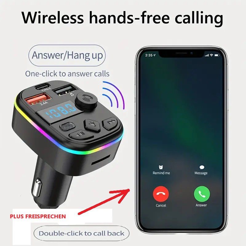 Accessori per altri veicoli: FMTransmitter Bluetooth 5 für im Auto Handy Freisprechen – Nuovo e nell'imballaggio originale da Niederbipp venduto da Aria22 5