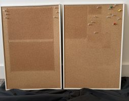 Pinnwand Set 2 Stück Kork – 39 × 58 cm – Weiss