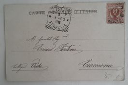 1903 Postkarte Italien, von Roma nach Cremona