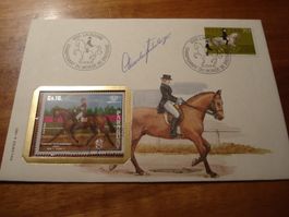 Autogrammbeleg 1982, C Stückelberger, Dressurreiten