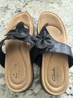 Clarks Sandalen schwarz Leder Grösse 39 Damen