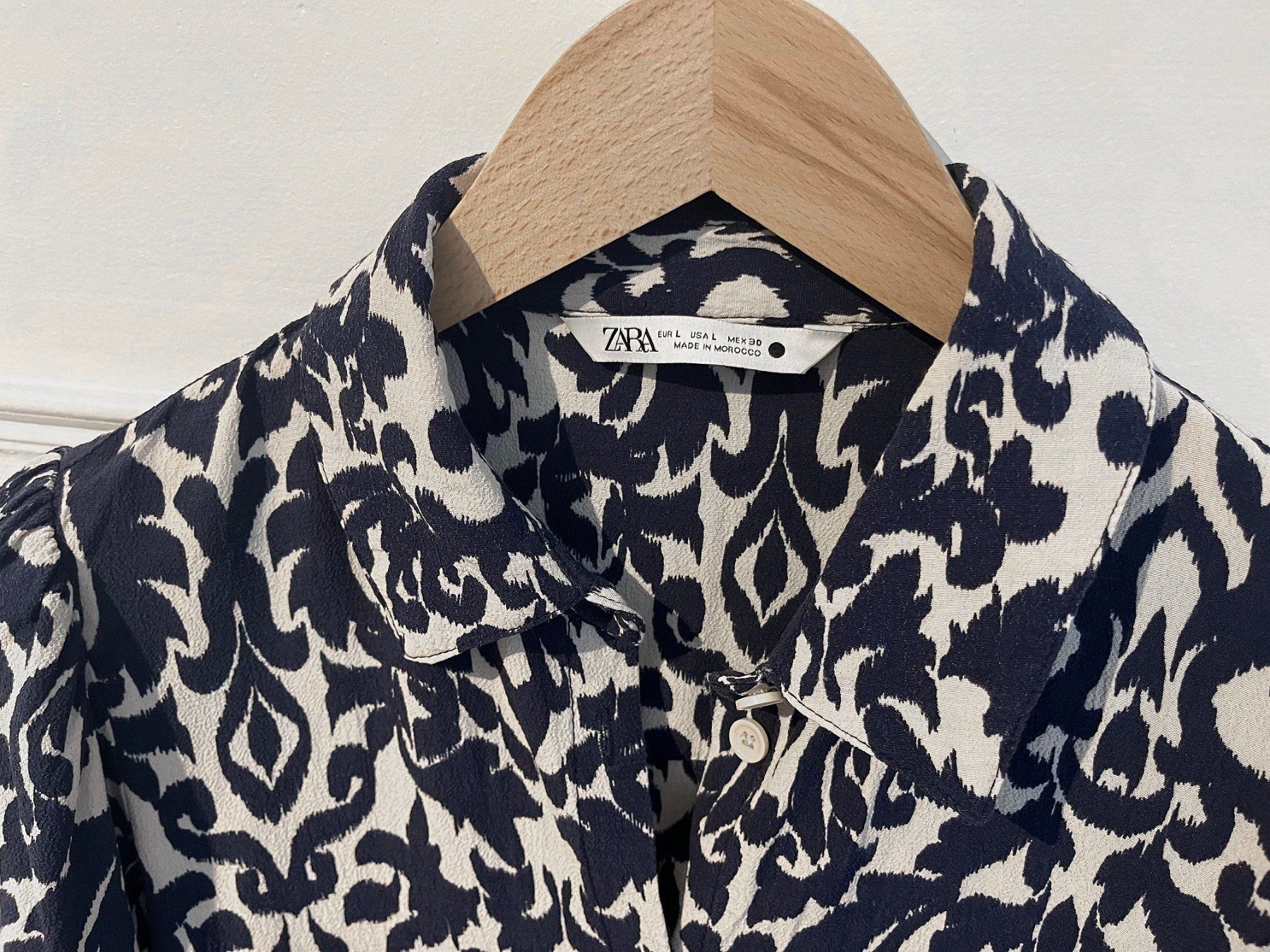 Zara Vestiti: ZARA Blusenkleid lang blau-weiss Gr. L – Usato da Zürich venduto da its-love 2