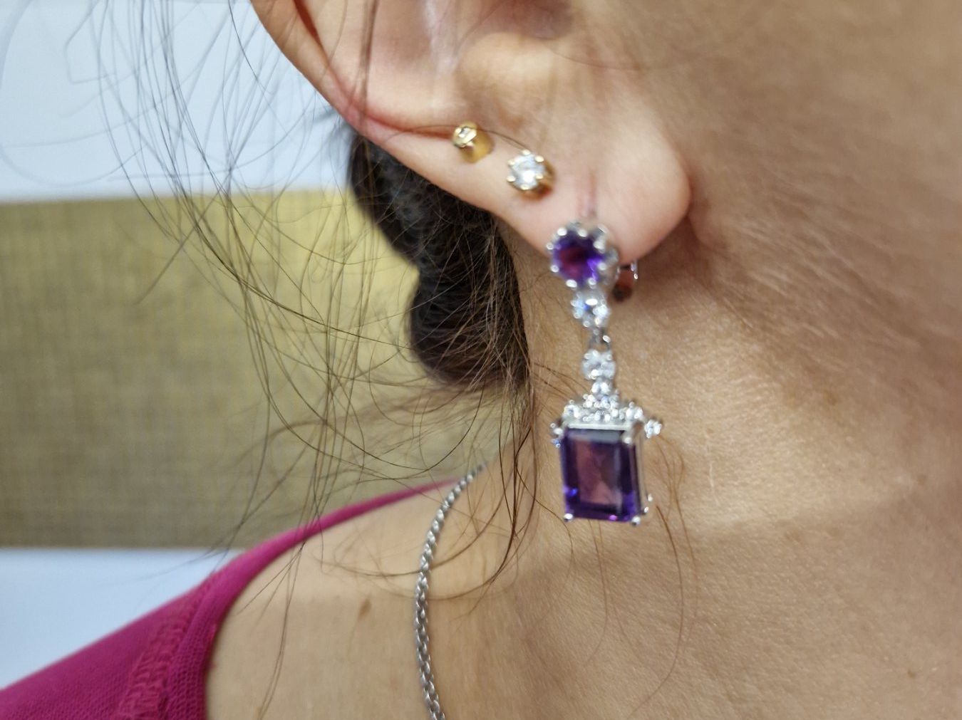 Orecchini pendenti & Orecchini a lobo: Echte Amethyst Set Ohrringe und Anhänger 925 Silber – Nuovo (secondo la descrizione) da Grenchen venduto da Elenka 9